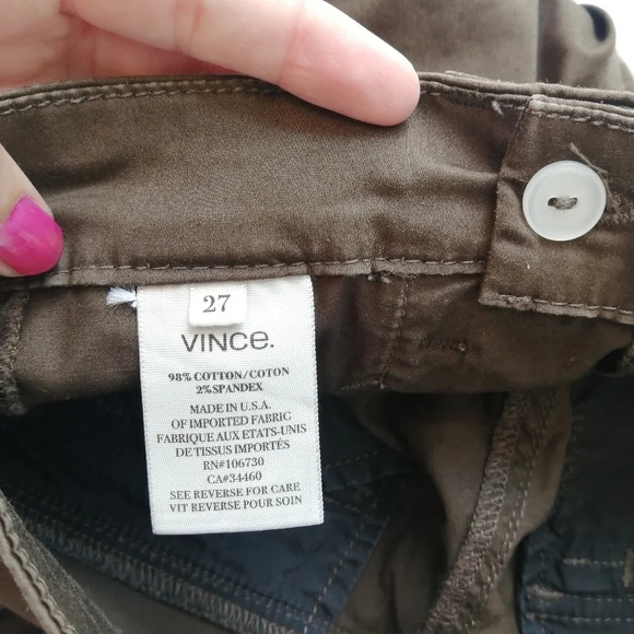 Vince Utility Skinny Ankle Pants with Zipper Ankles Brown Moto 27 (4) - Picture 14 of 16